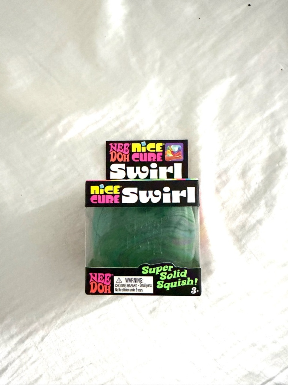 NeeDoh Nice Cube Swirl - Green Plush Squish Toy